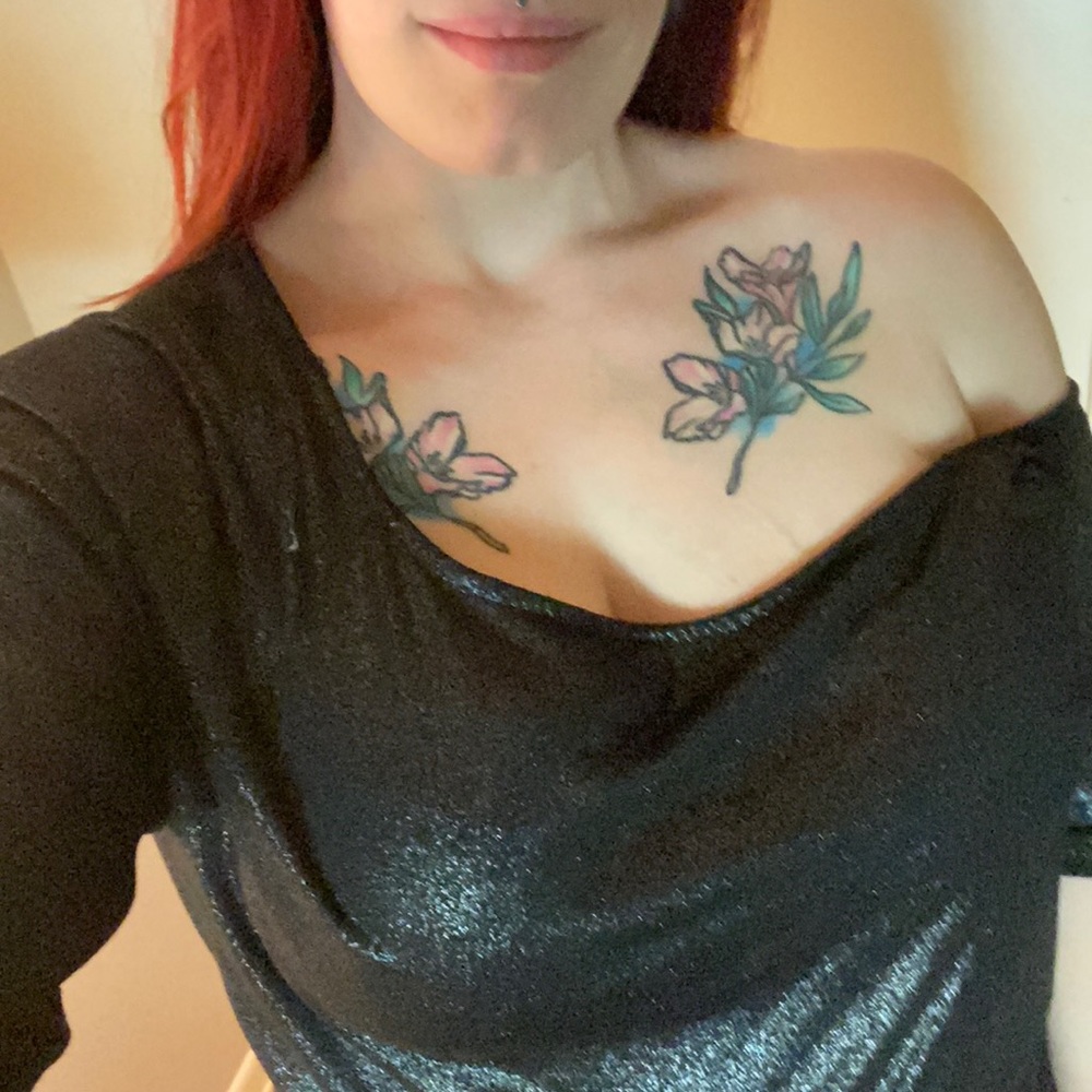 Super sexy off-shoulder silver and black shirt